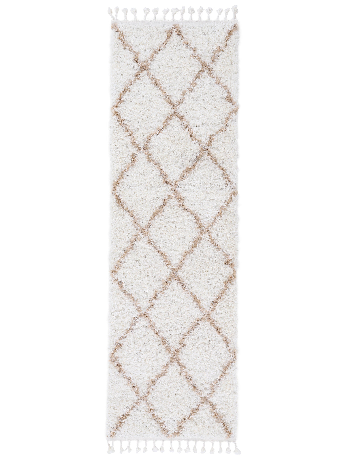 Hochflorteppich Eddy Läufer Beige