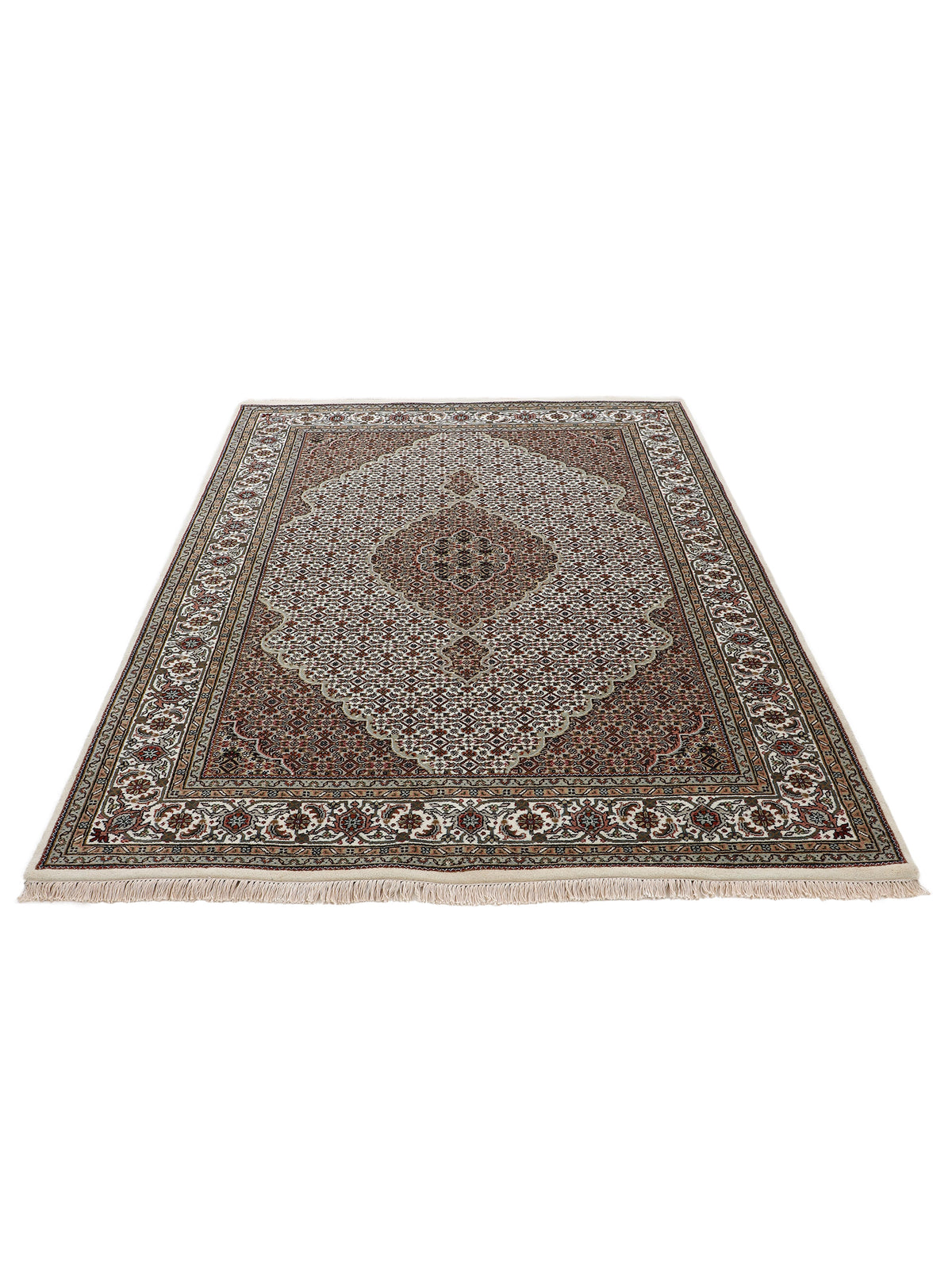 Tabriz Mahi Teppich Creme