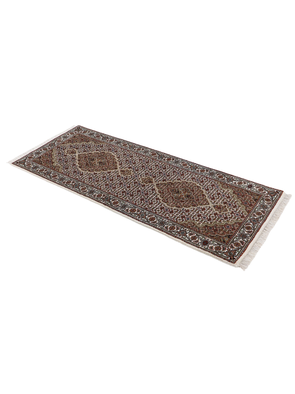 Tabriz Mahi Läufer Teppich Creme