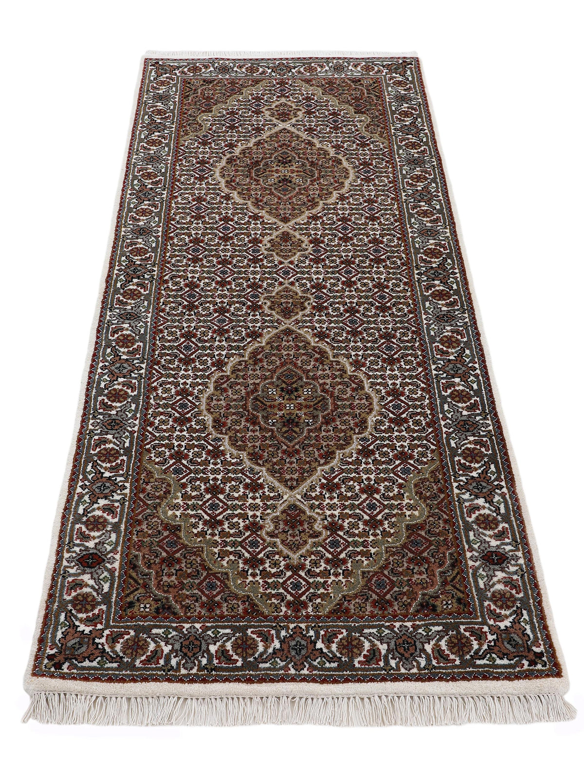 Tabriz Mahi Läufer Teppich Creme