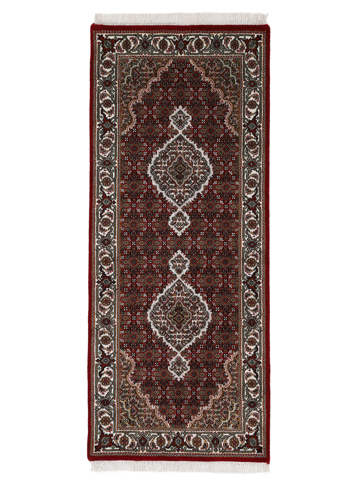 Tabriz Mahi Läufer Teppich Rot