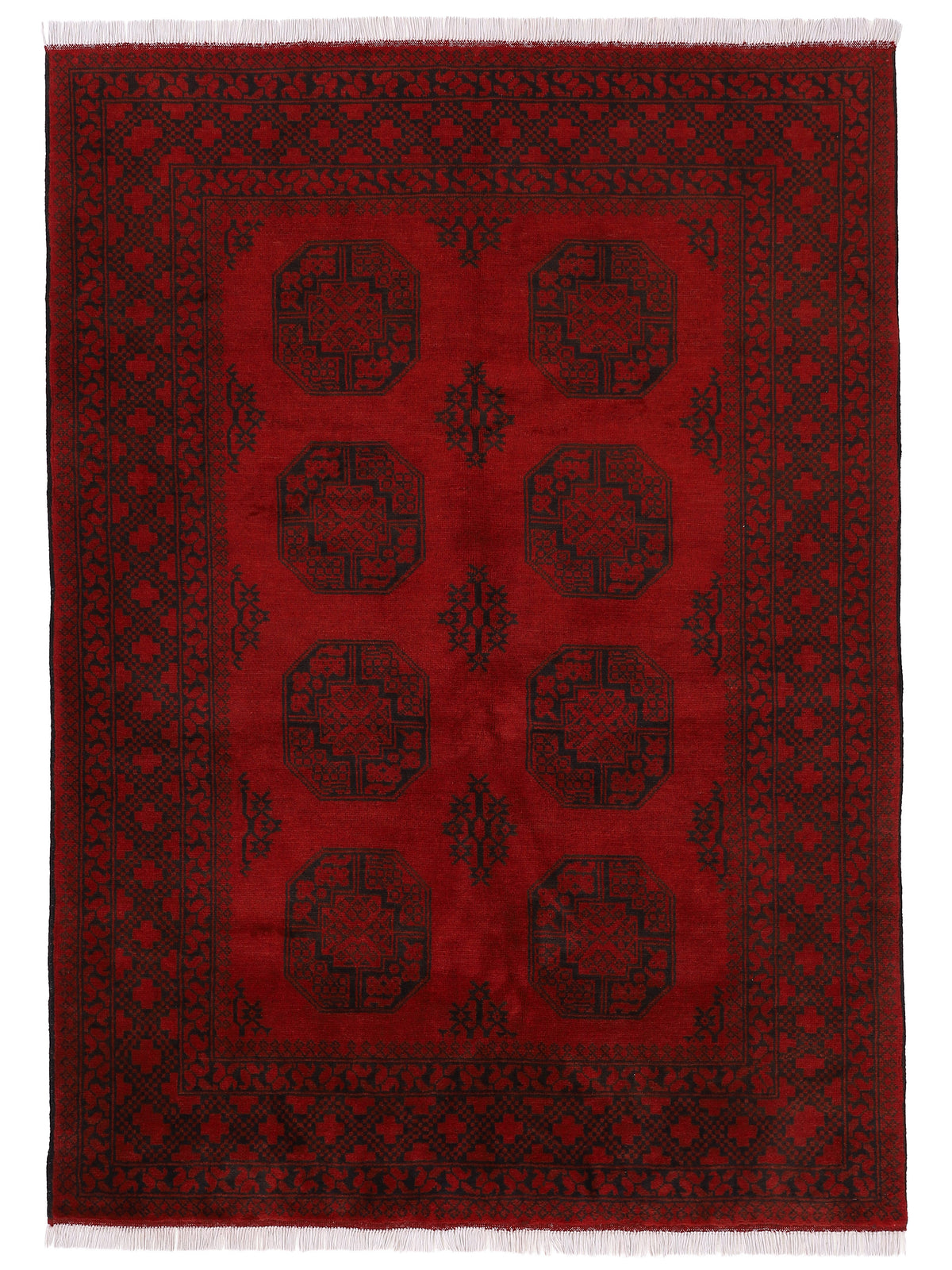 Afghan Akhche Teppich Rot