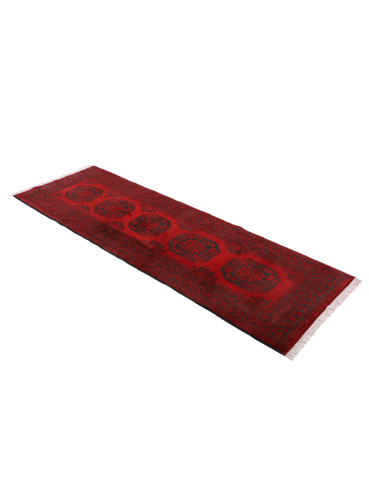 Afghan Akhche Läufer Teppich Rot
