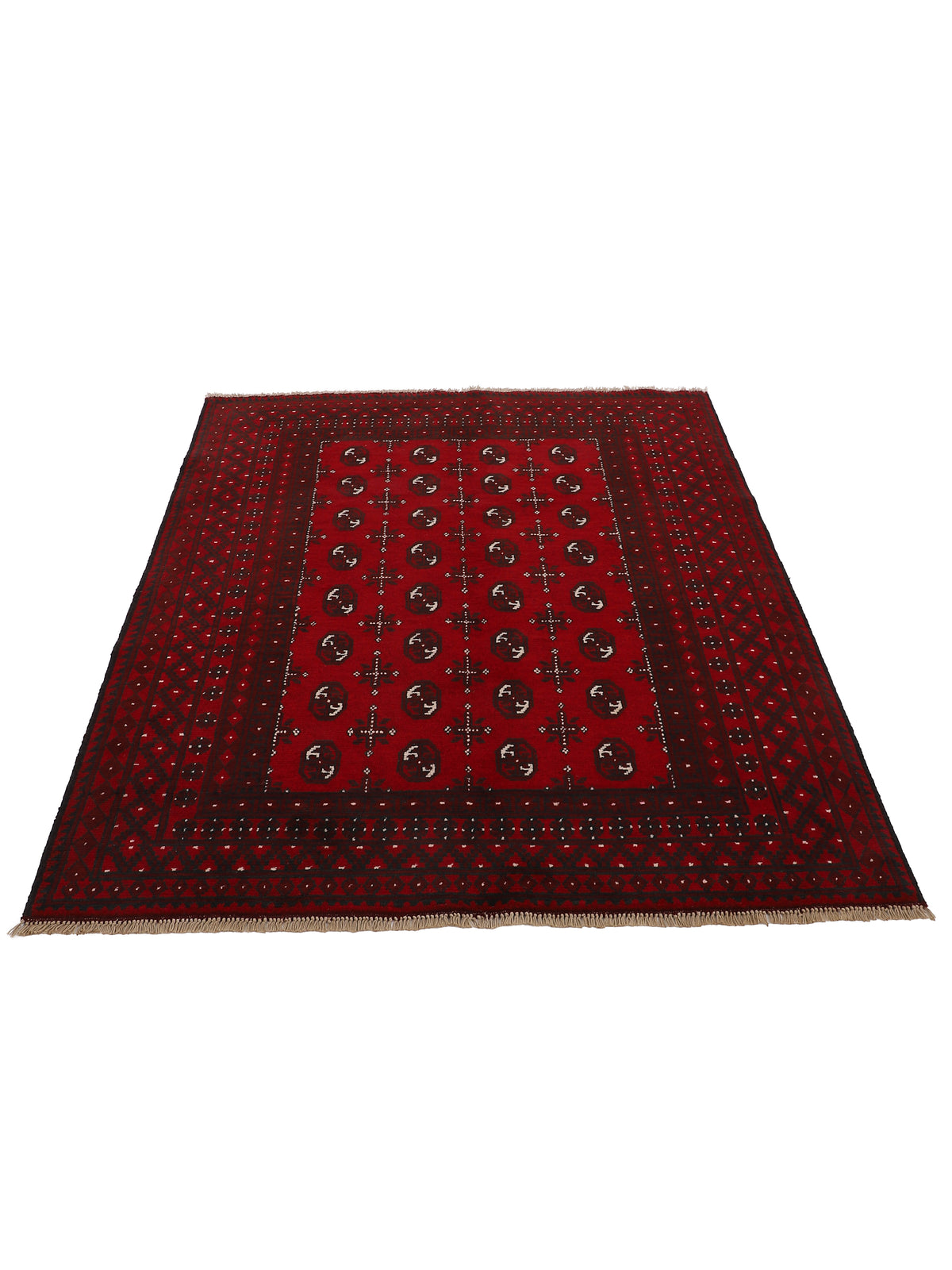 Afghan Akhche Bokhara Teppich Rot