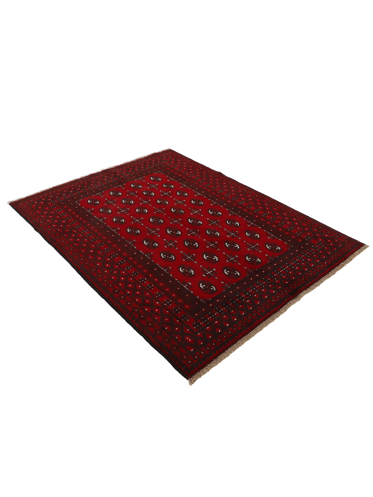 Afghan Akhche Bokhara Teppich Rot