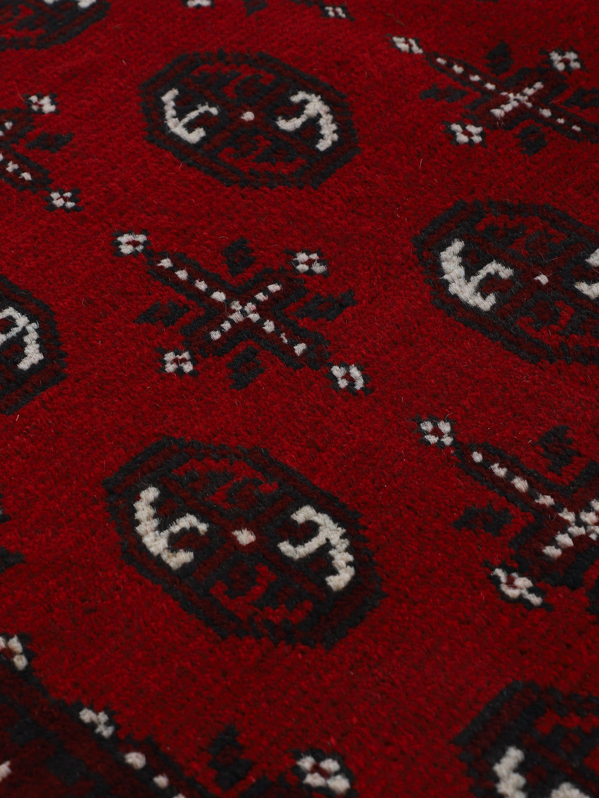 Afghan Akhche Bokhara Teppich Rot