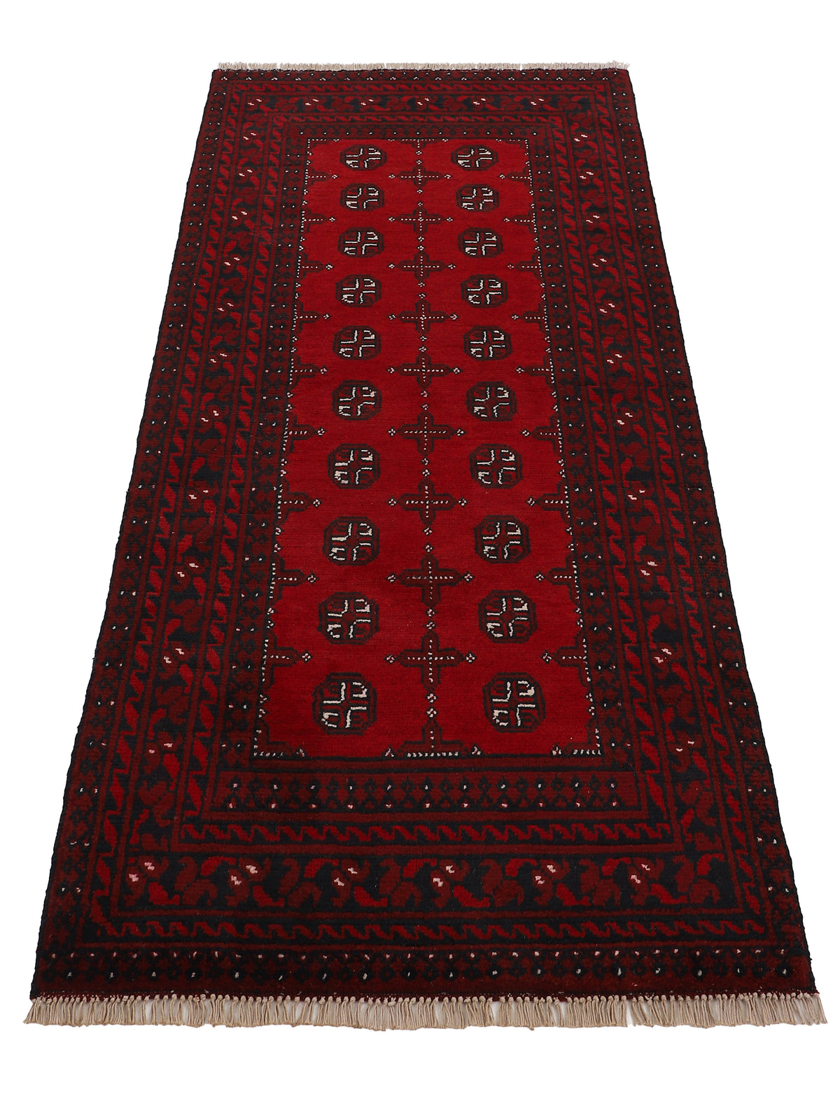 Afghan Akhche Läufer Teppich Rot