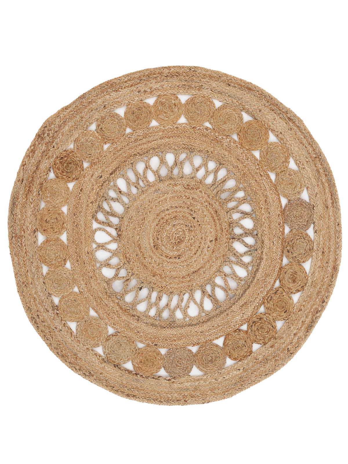 Juteteppich Ella Rund Beige