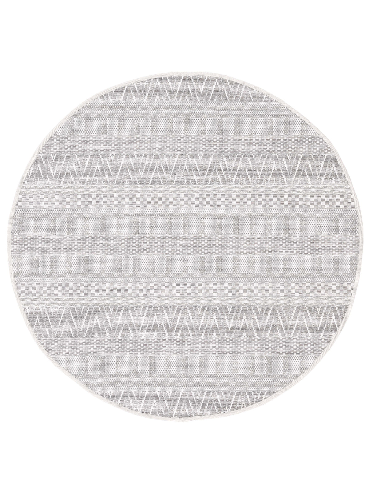 In- & Outdoor Teppich Boho Rund Beige