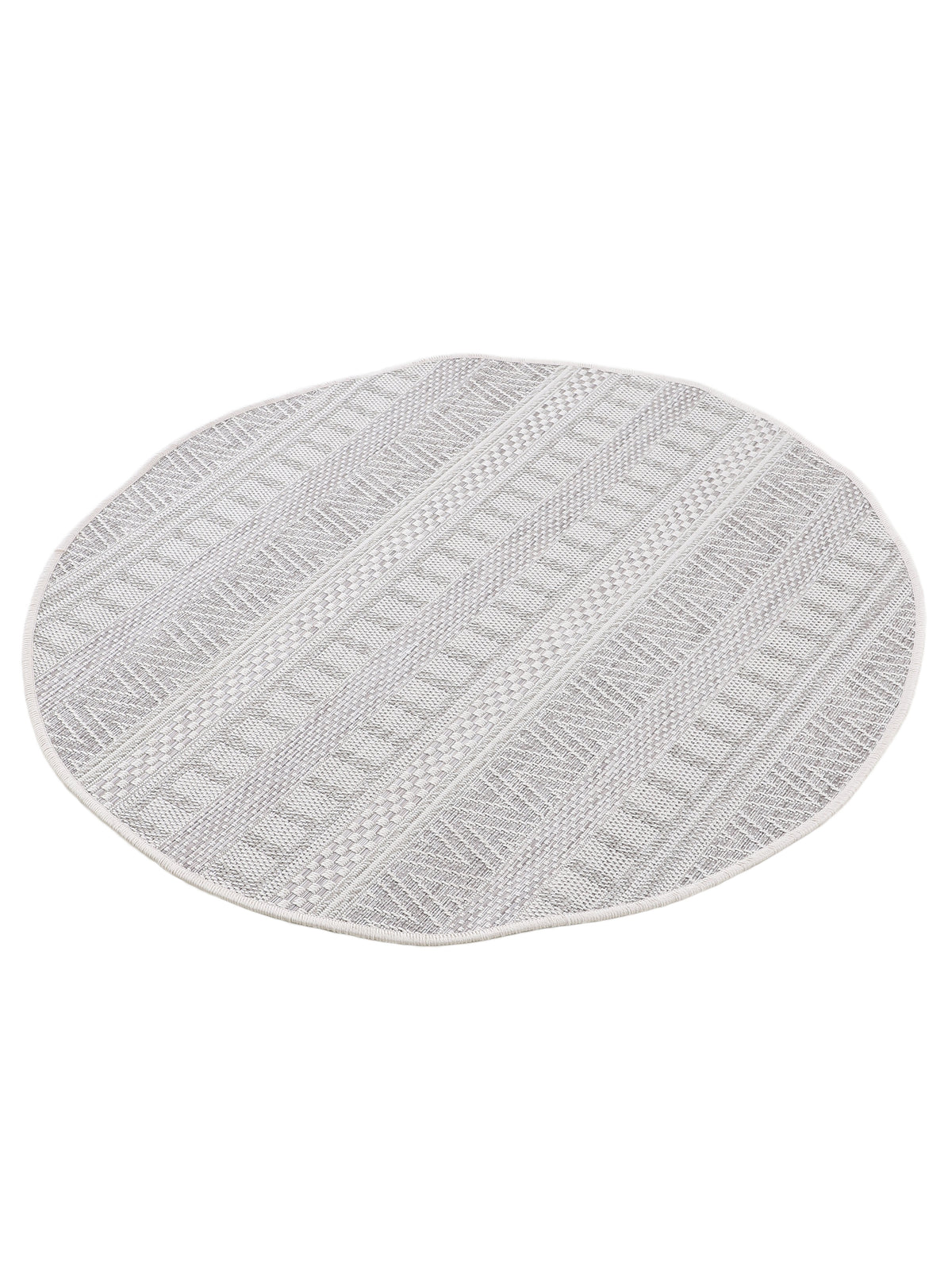 In- & Outdoor Teppich Boho Rund Beige