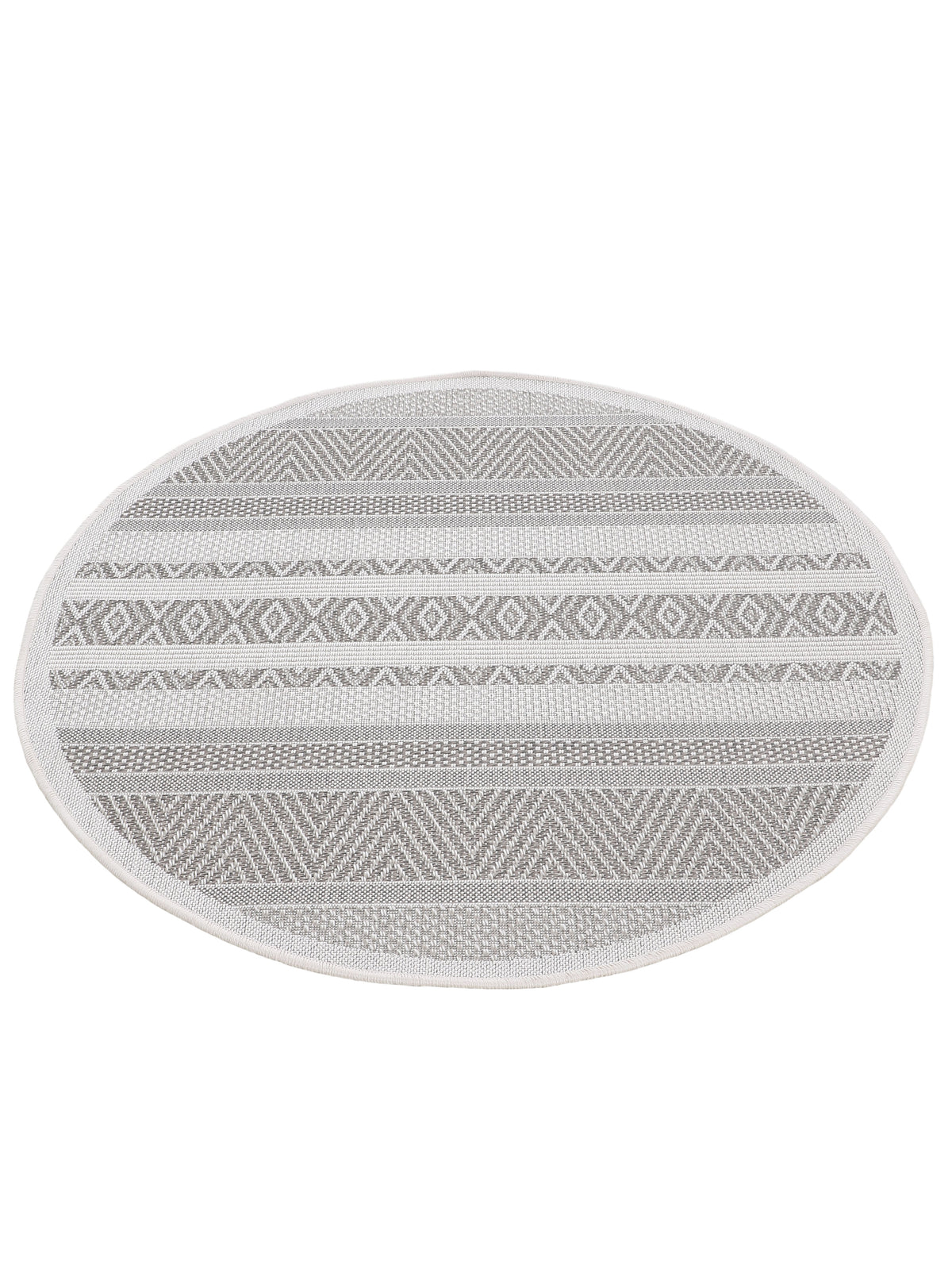 In- & Outdoor Teppich Boho Rund Beige