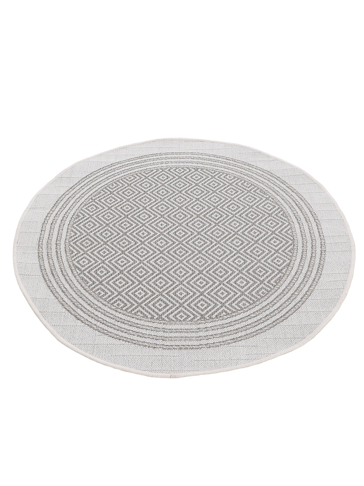 In- & Outdoor Teppich Boho Rund Beige