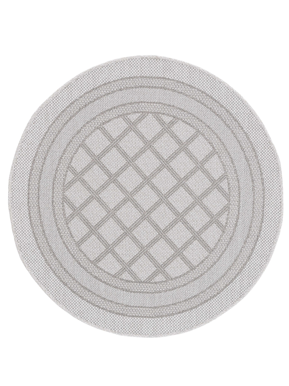 In- & Outdoor Teppich Boho Rund Beige