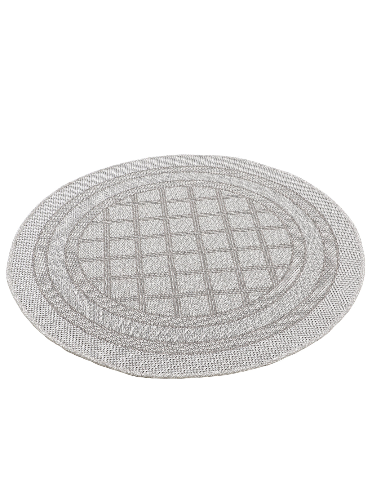 In- & Outdoor Teppich Boho Rund Beige