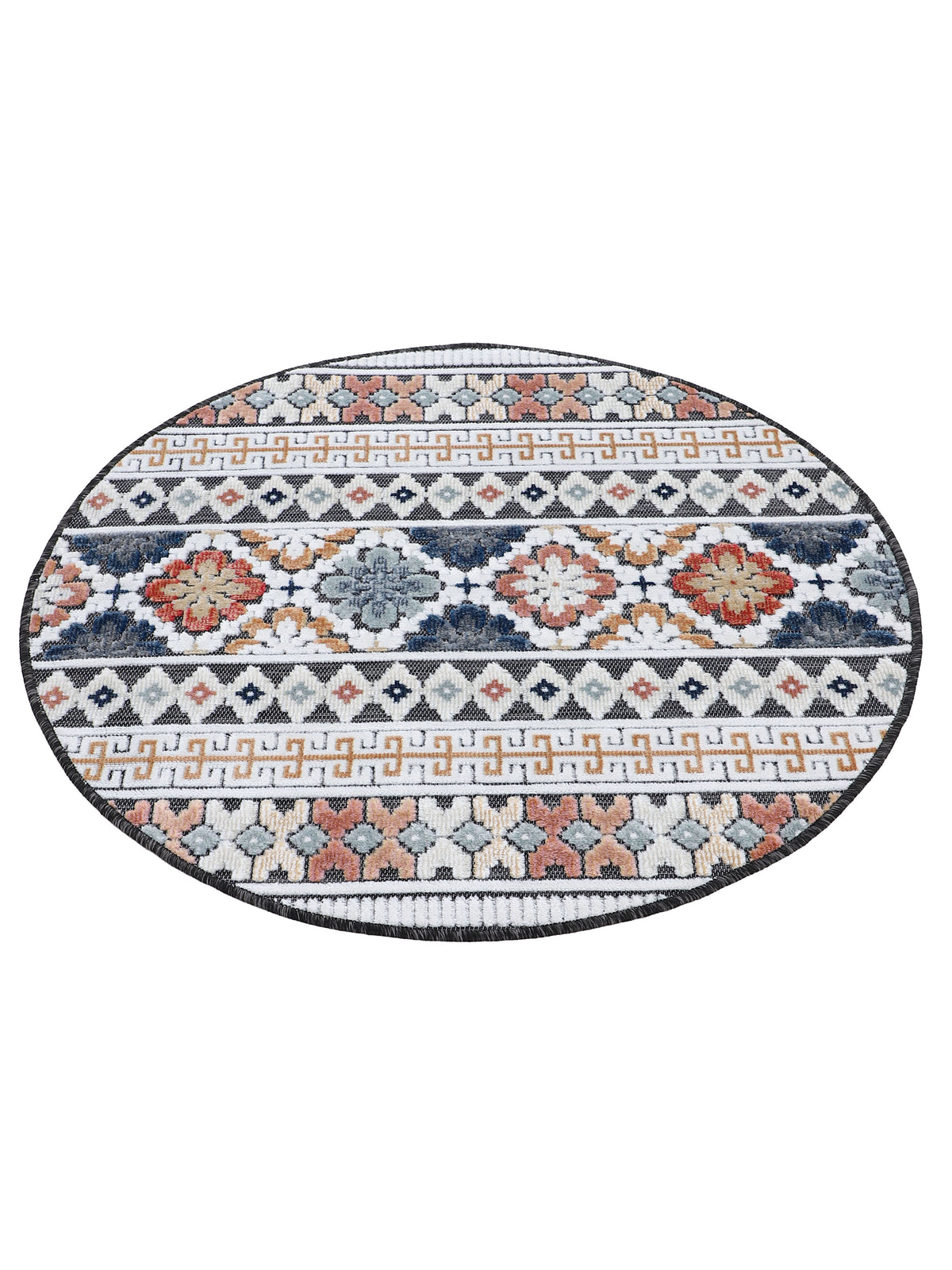 In- & Outdoor Teppich Deja Rund Dunkelblau