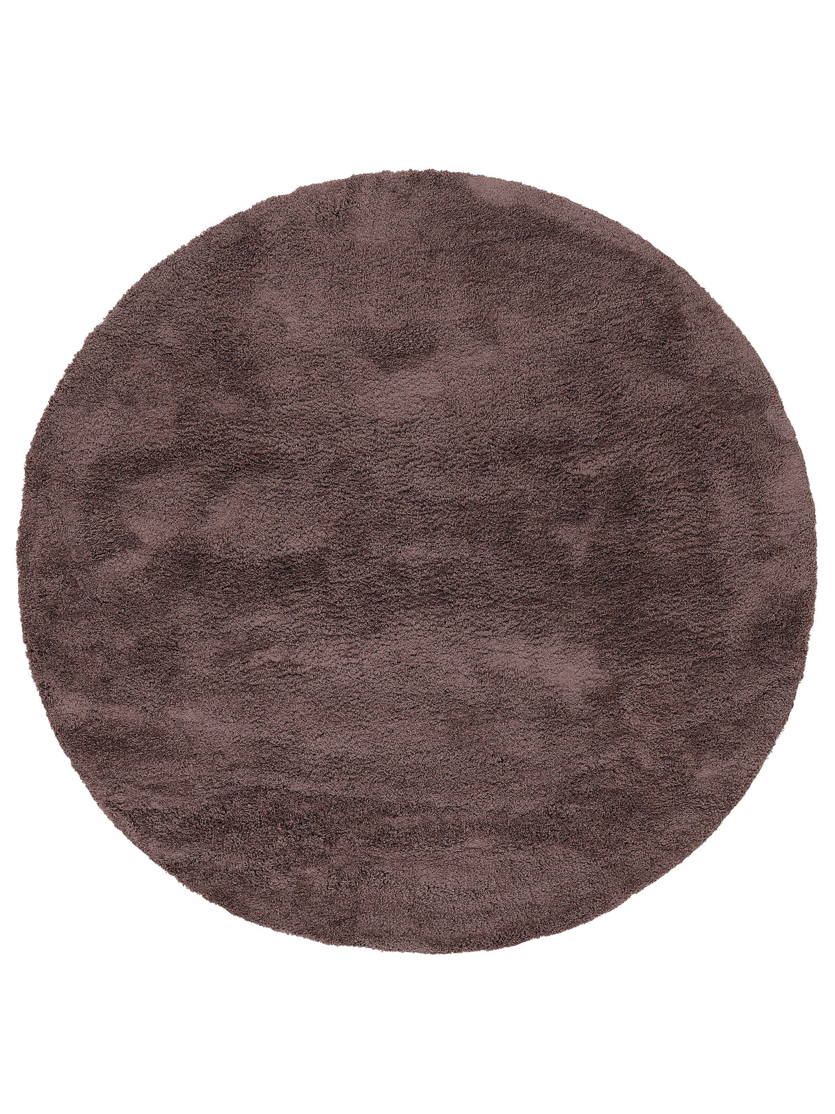 Hochflorteppich Silky Rund Braun