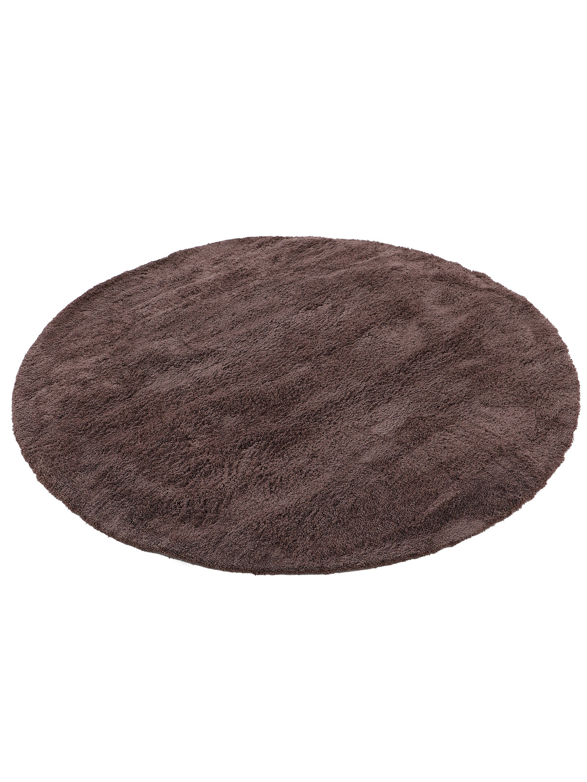 Hochflorteppich Silky Rund Braun