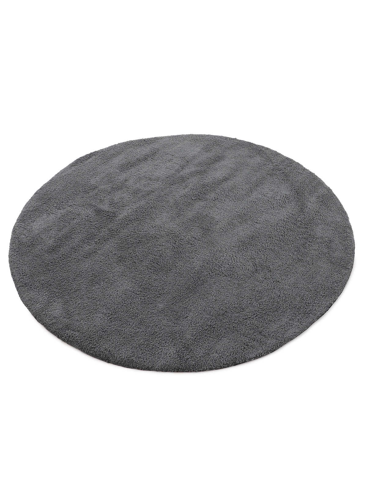 Hochflorteppich Silky Rund Grau