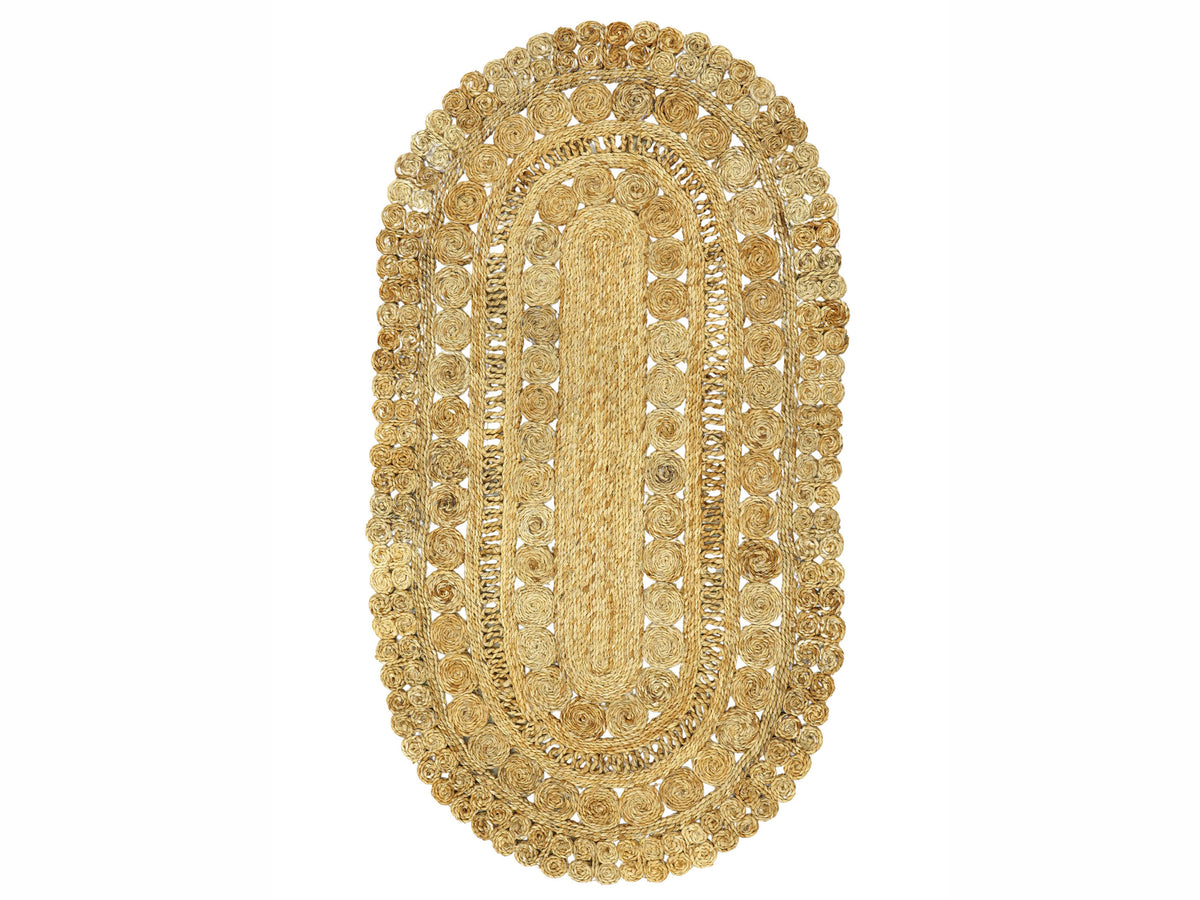 Juteteppich Finn Oval Hellbraun