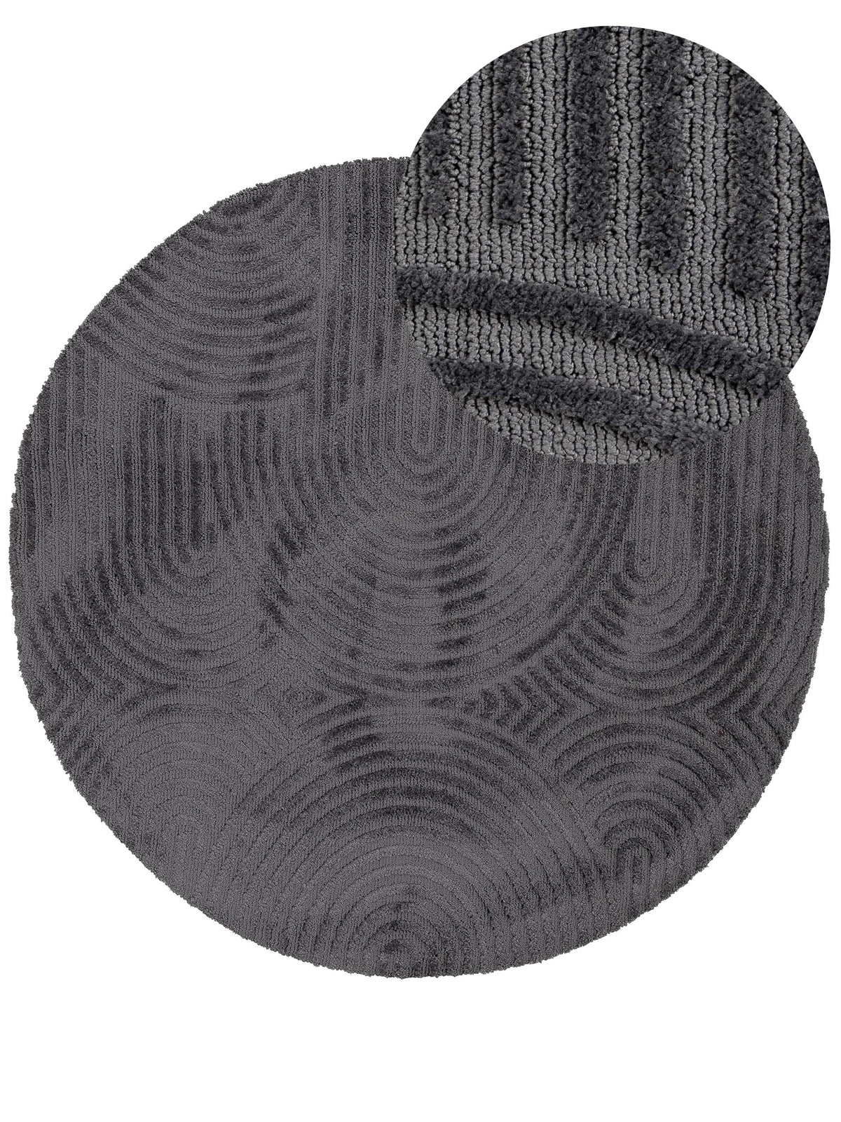 Teppich Holly Zen Rund Grau