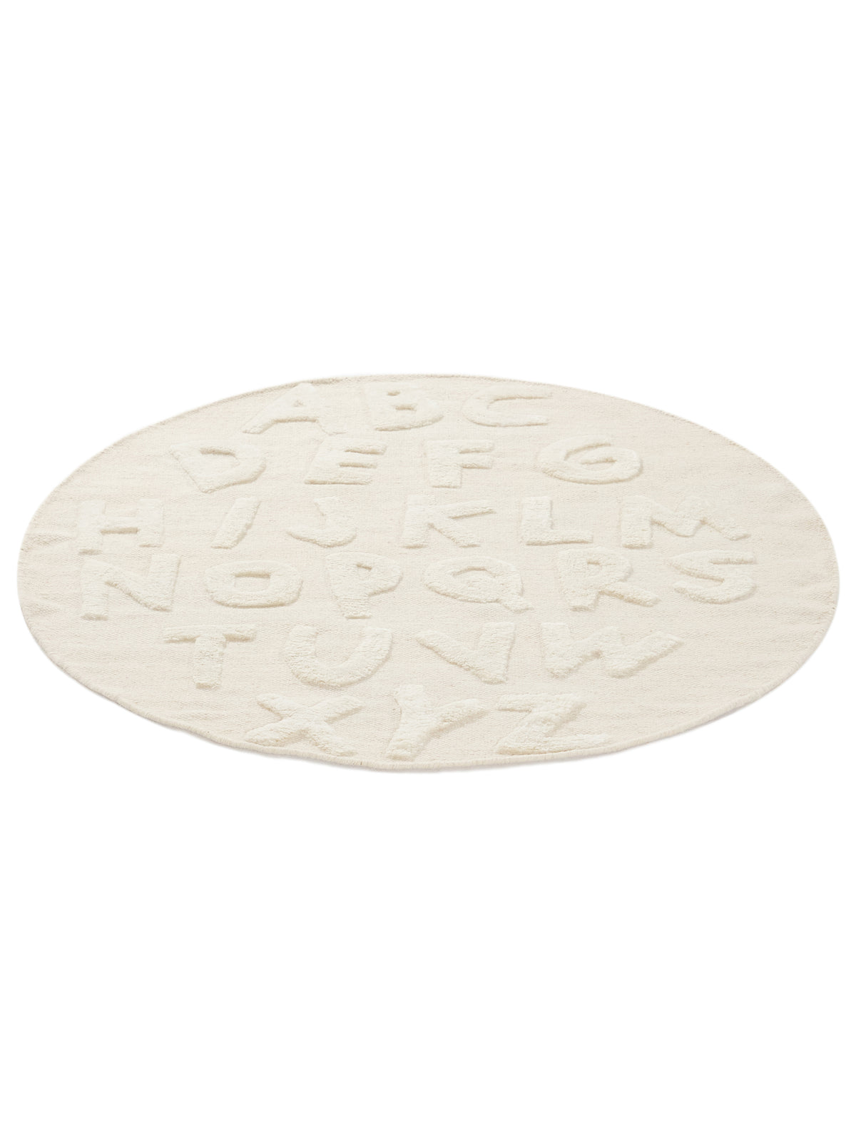 Kinderteppich ABC Rund Creme