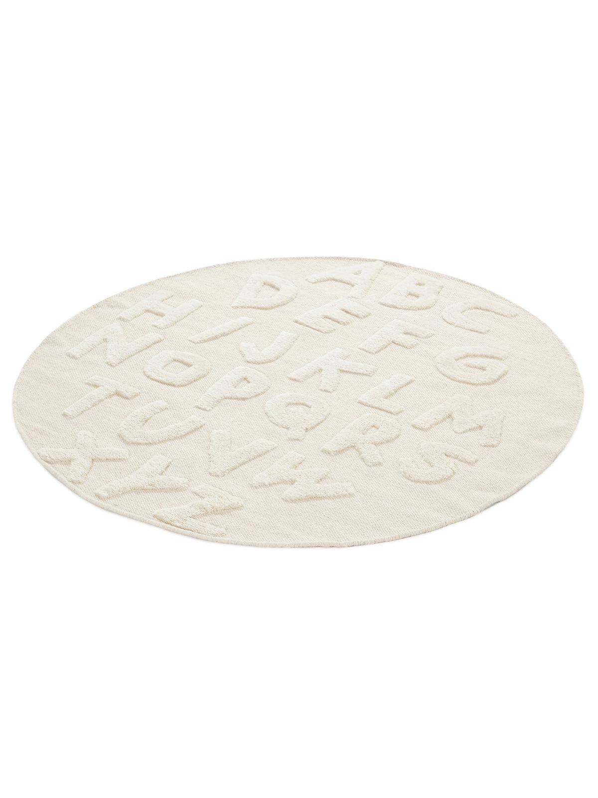 Kinderteppich ABC Rund Creme