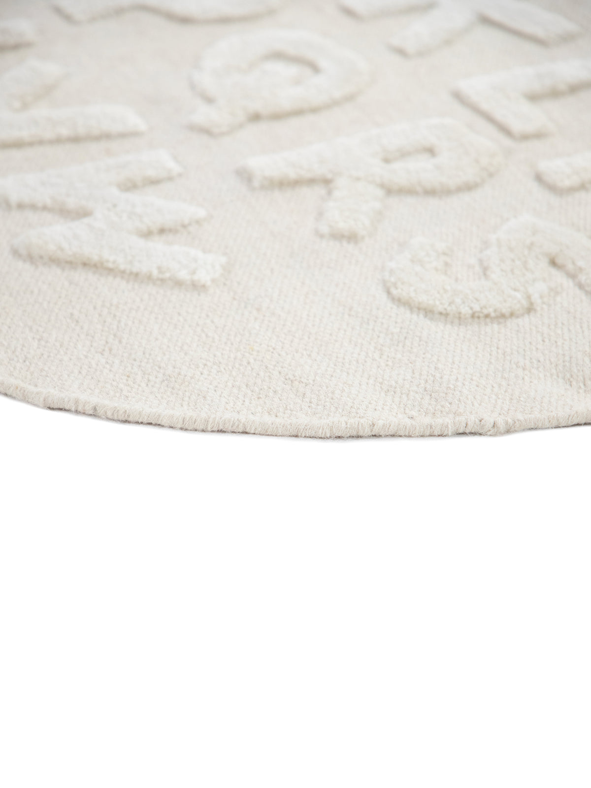 Kinderteppich ABC Rund Creme