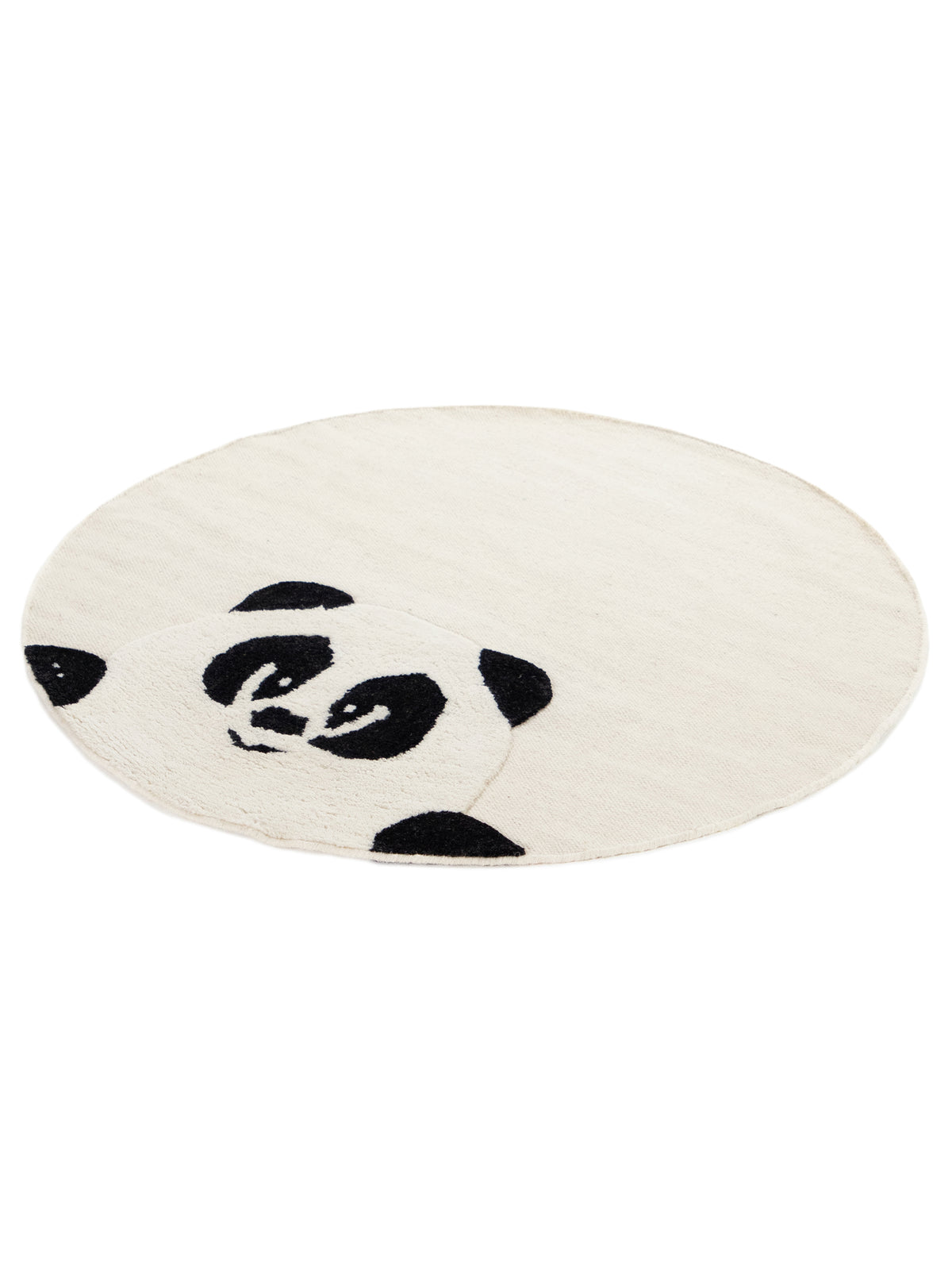 Kinderteppich Panda Rund Creme