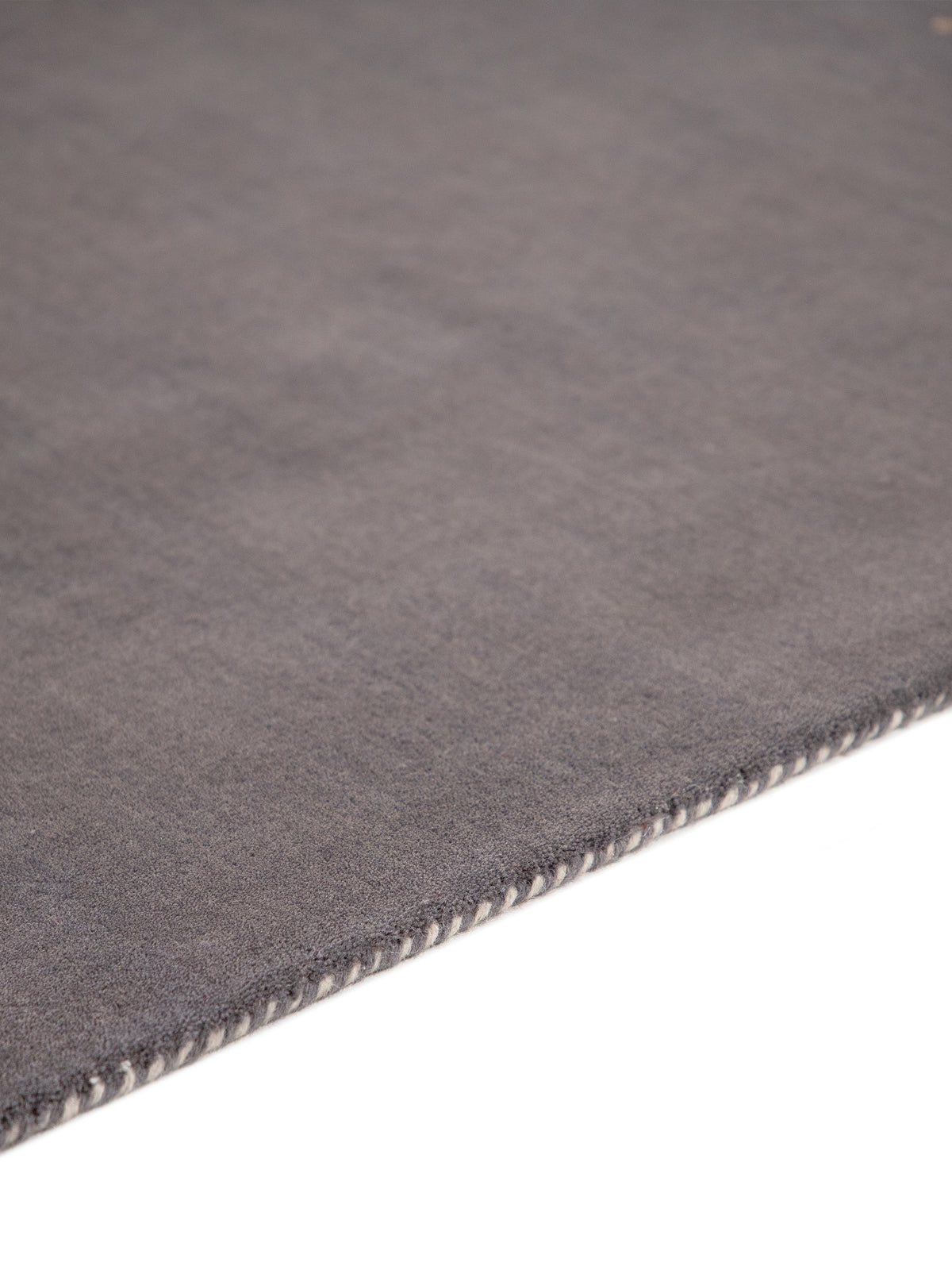 Wollteppich Gabbeh Uni Grau aus Wolle