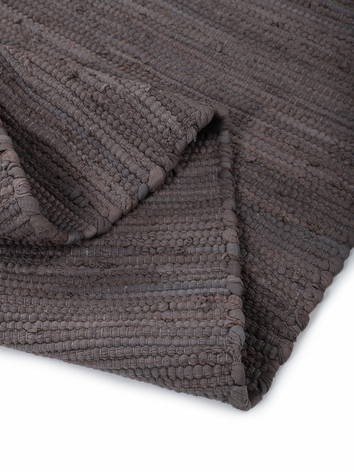 Kelim Chindi Uni Mauve in mauve aus baumwolle