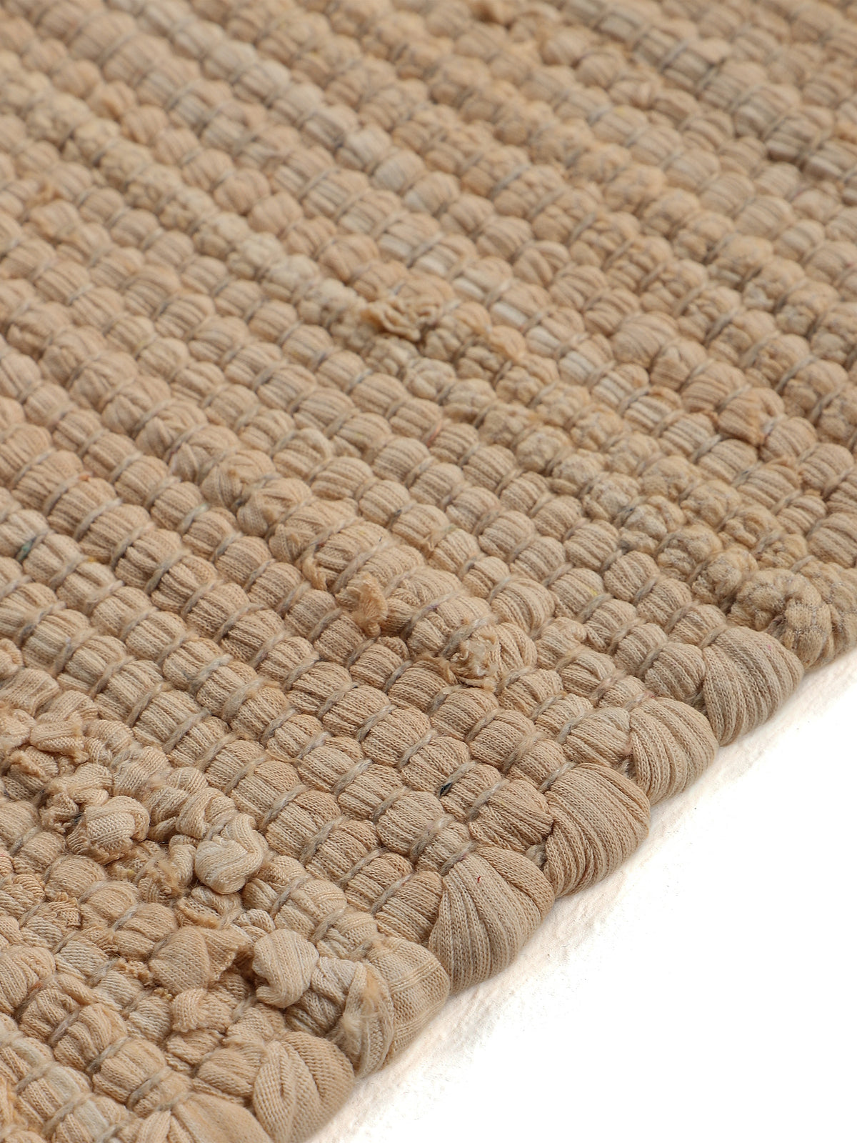 Kelim Chindi Uni Beige in beige aus baumwolle