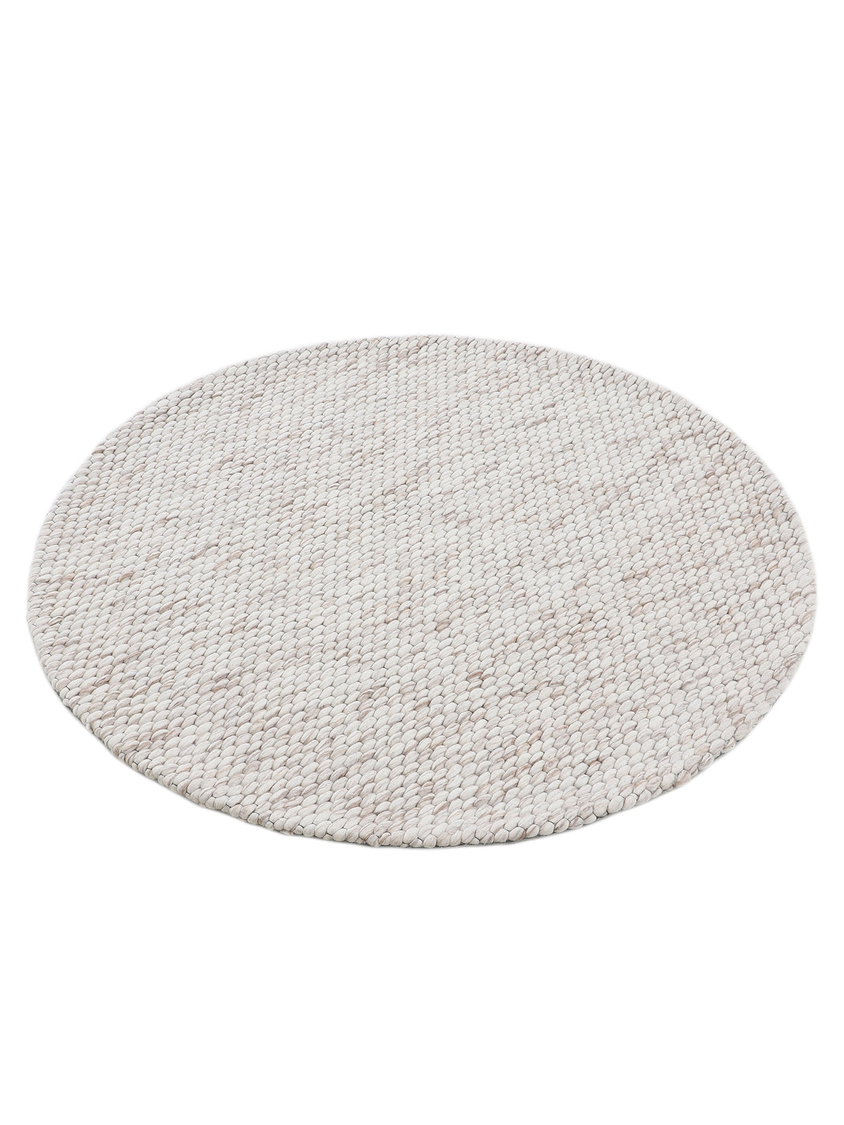 Wollteppich Sina Rund Beige meliert in beige-meliert aus wolle