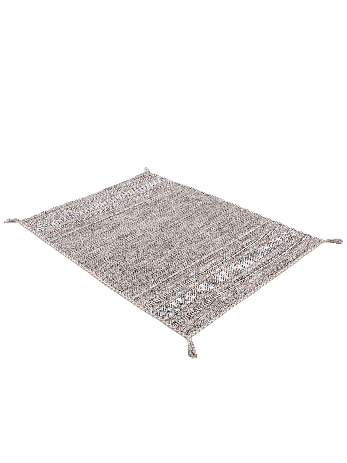 Flachgewebeteppich Kelim Azizi Beige aus Baumwolle
