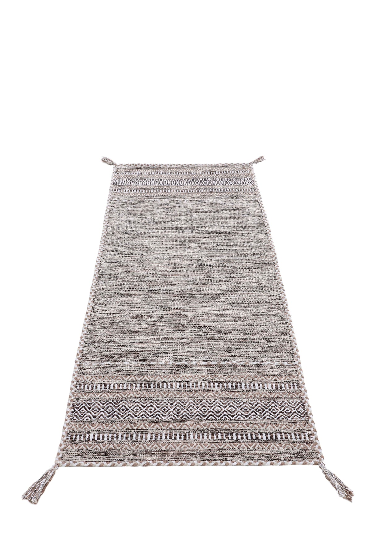 Flachgewebeteppich Kelim Azizi Läufer Beige in beige aus baumwolle