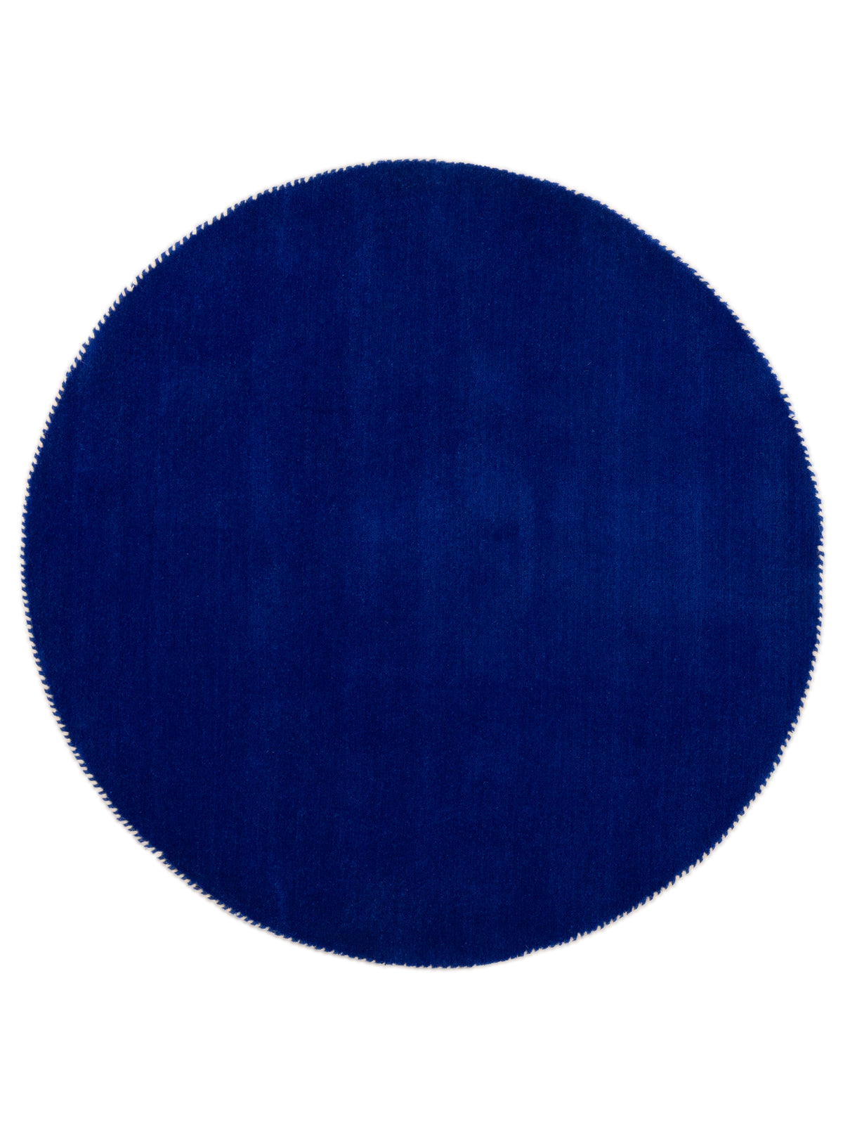 Wollteppich Gabbeh Lola Rund Blau aus Wolle