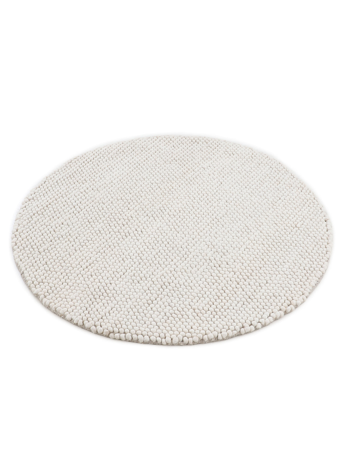 Wollteppich Calo Rund Creme in creme aus wolle