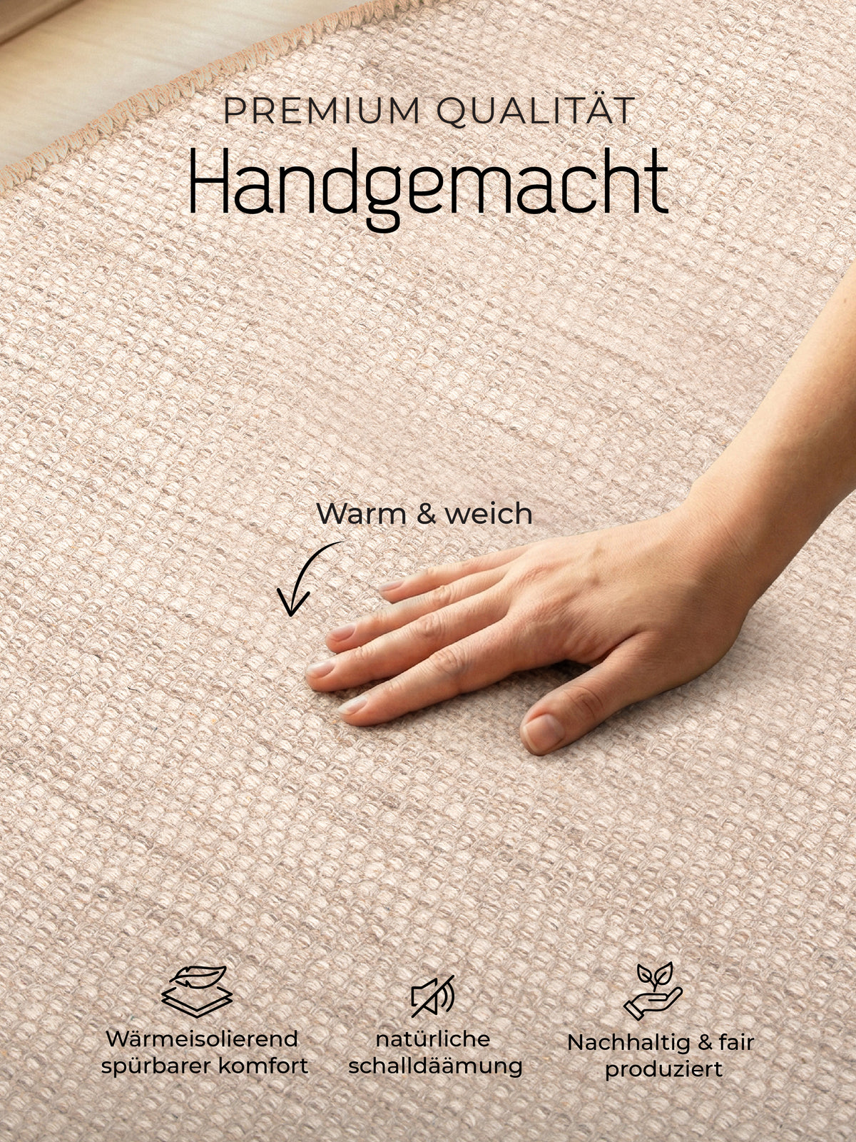 Wollteppich Lui Rund Taupe