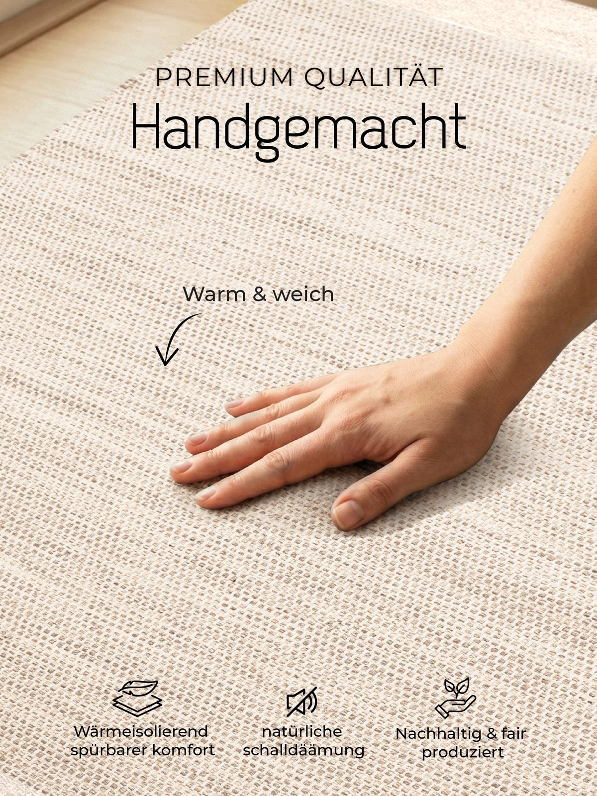 Wollteppich Lui Läufer Weiß