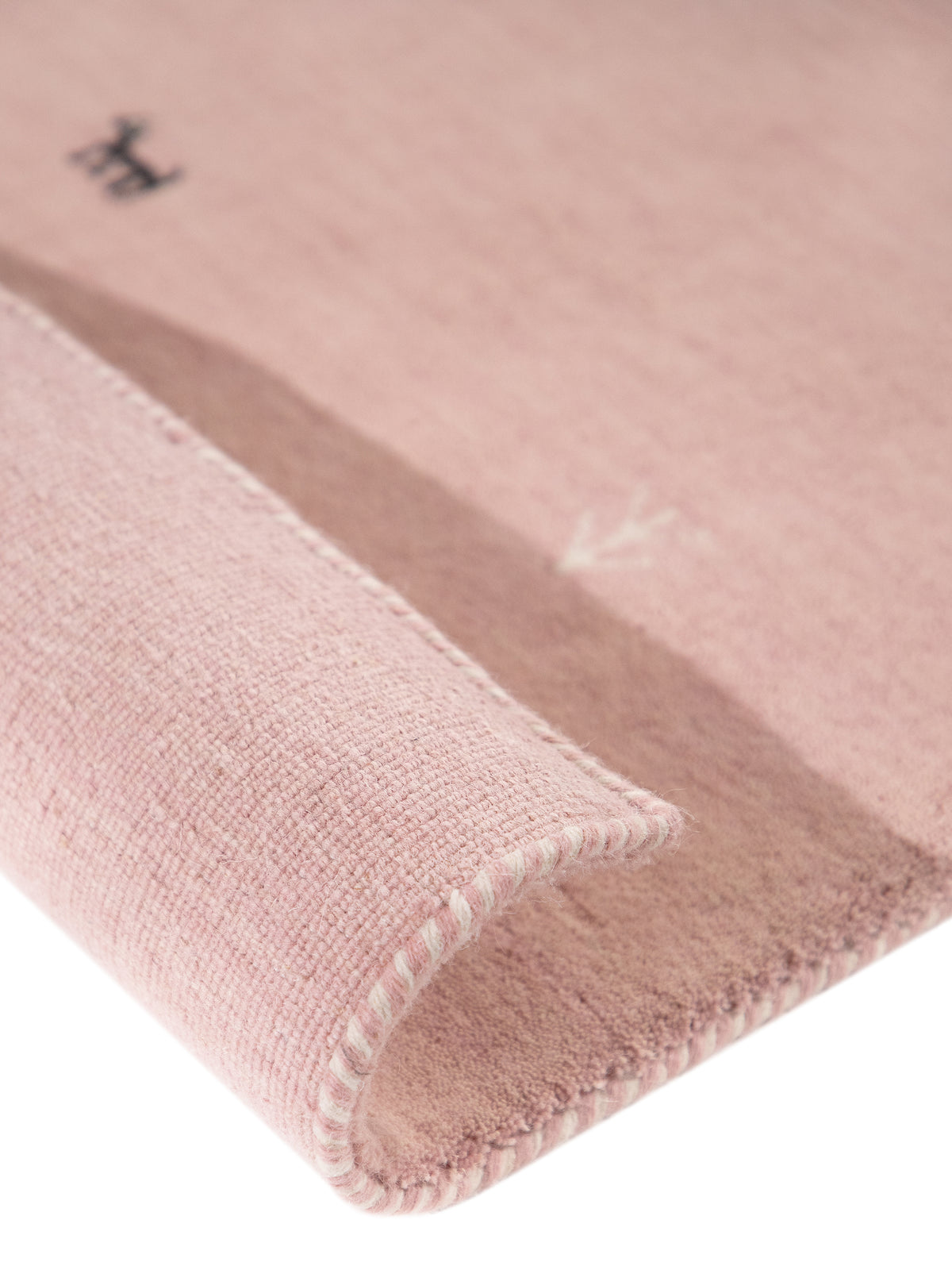 Wollteppich Gabbeh Uni Quadratisch Rosa in rosa aus wolle