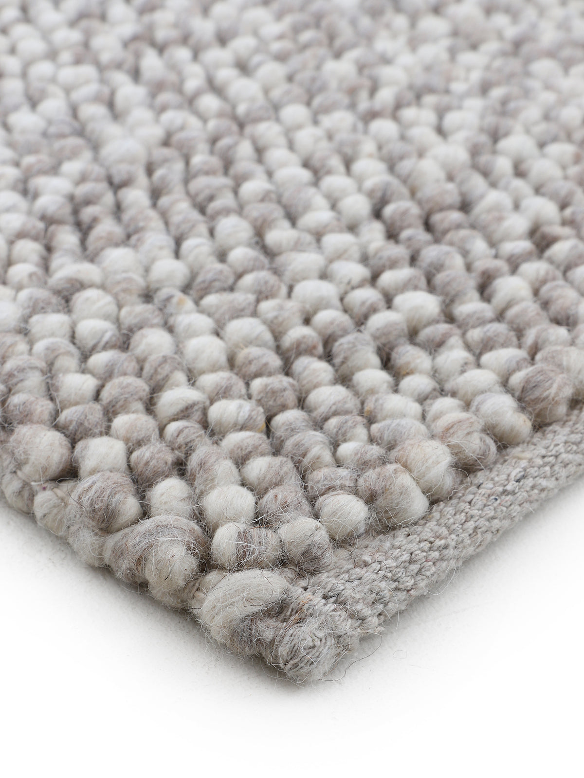 Wollteppich Calo Rund Beige in beige aus wolle