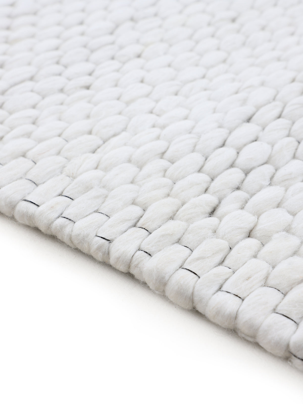 Wollteppich Sina Rund Creme in creme aus wolle