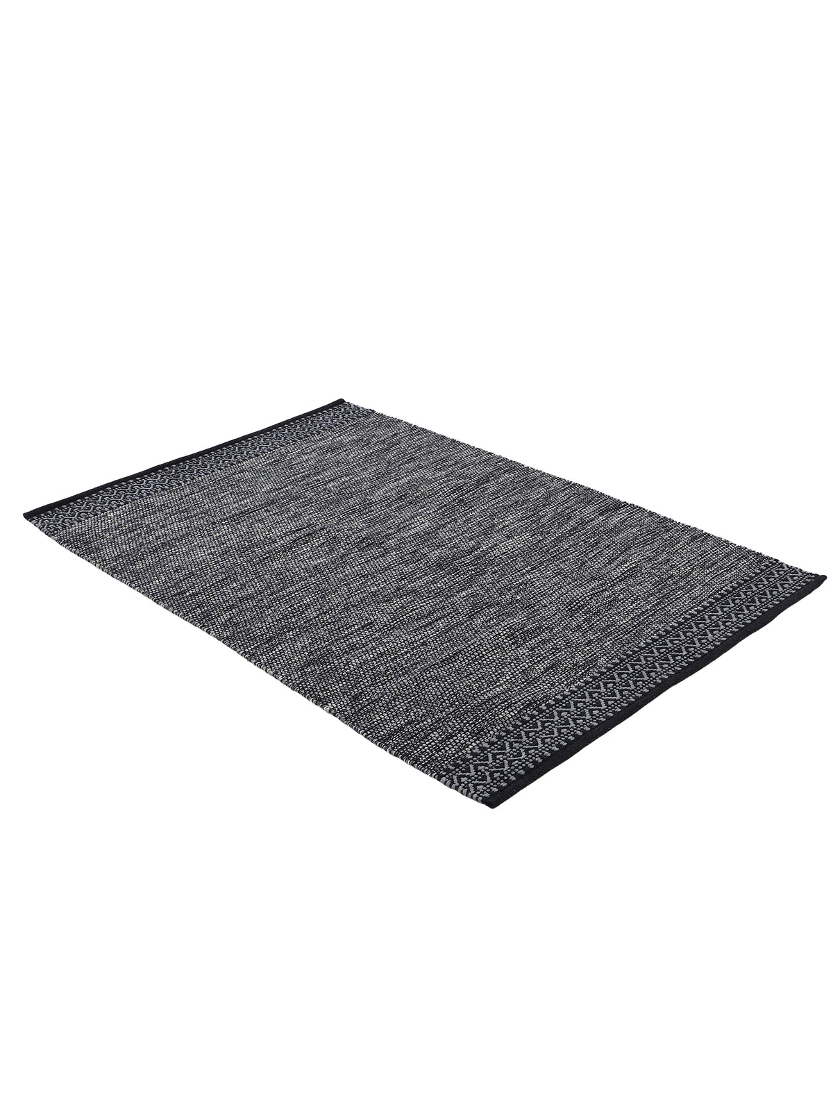 Flachgewebeteppich Kelim Mia Schwarz in schwarz aus baumwolle