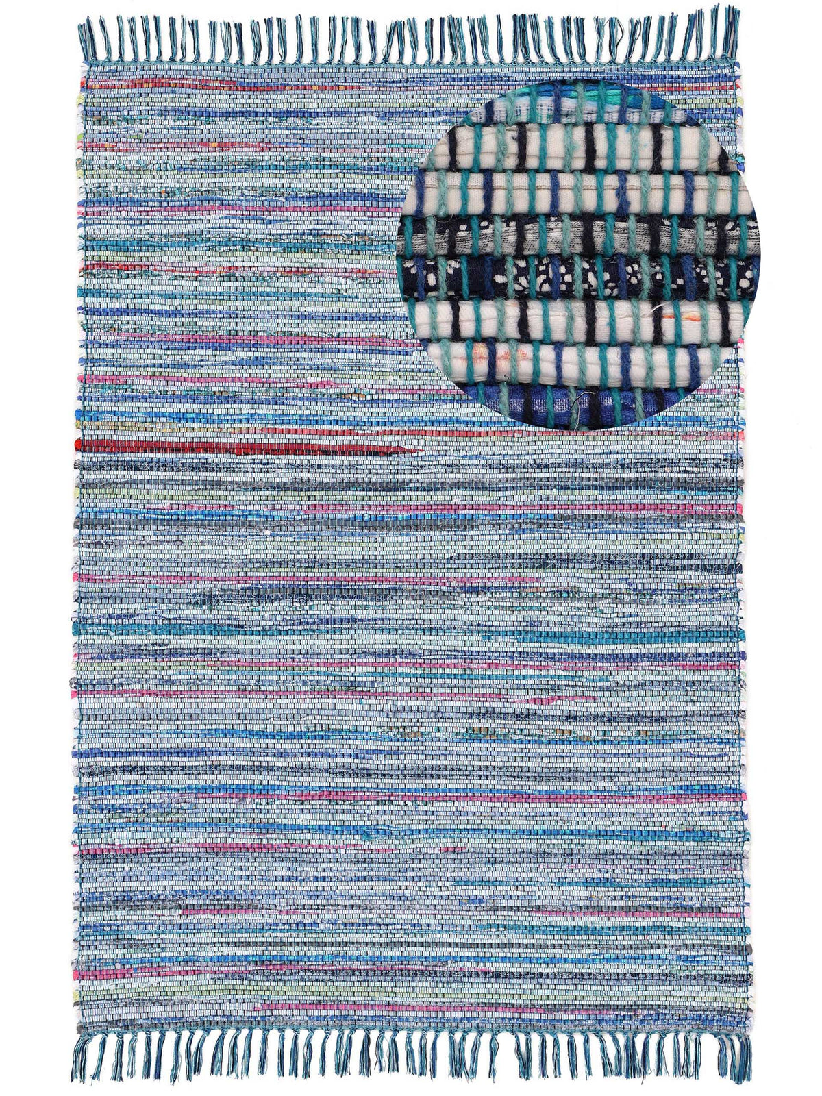Kelim Chindi Blau in blau