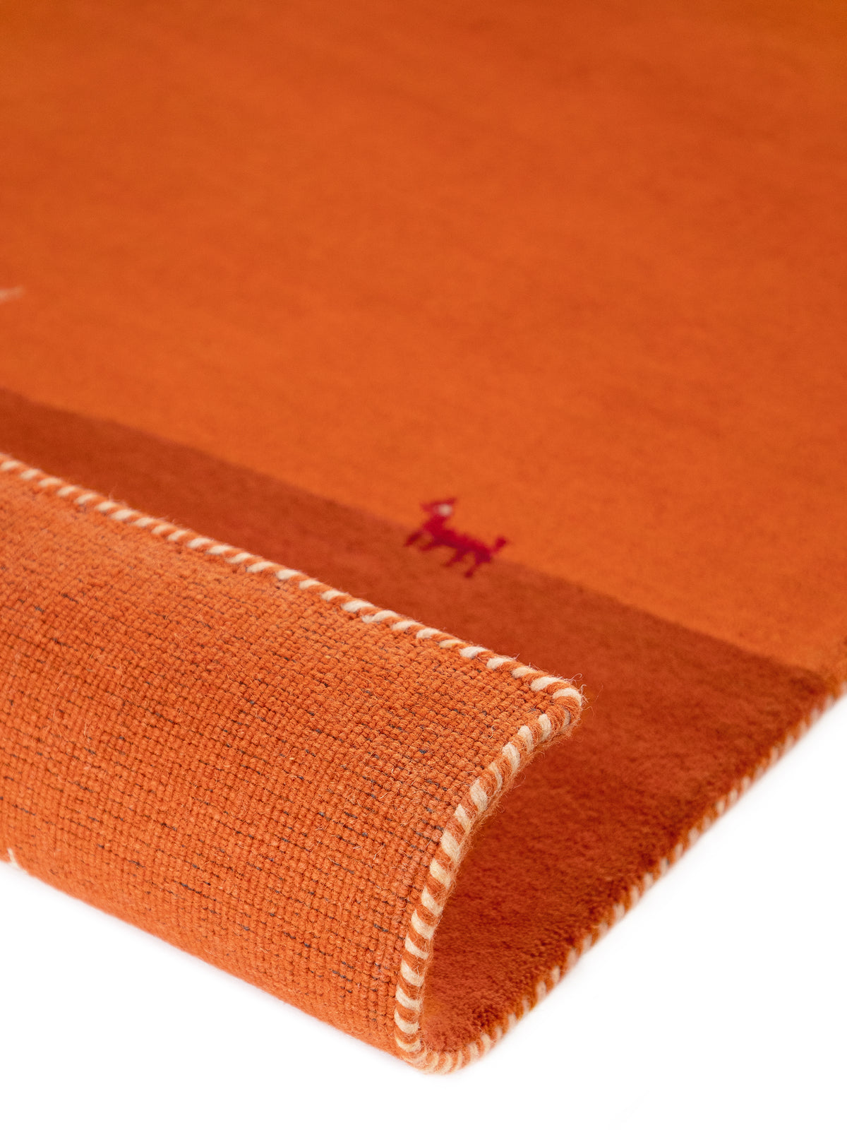 Wollteppich Gabbeh Uni Quadratisch Orange in orange aus wolle