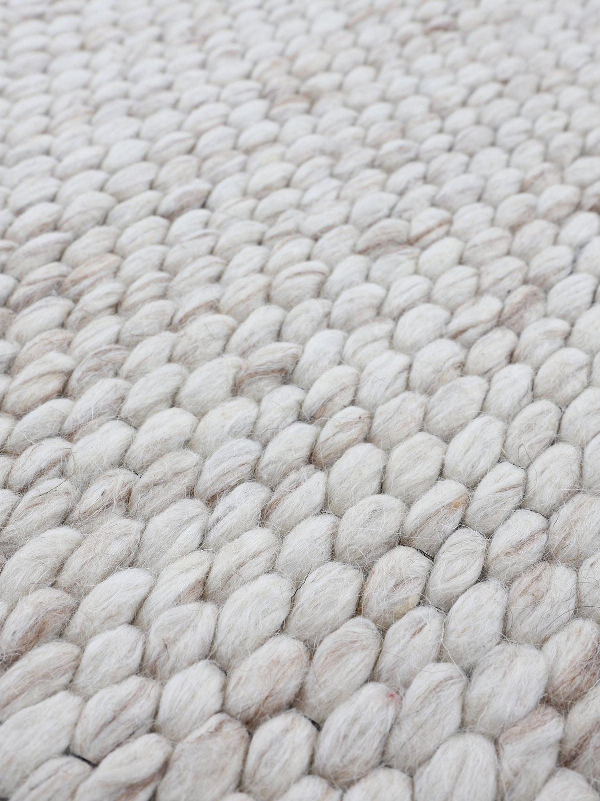 Wollteppich Sina Rund Beige meliert in beige-meliert aus wolle