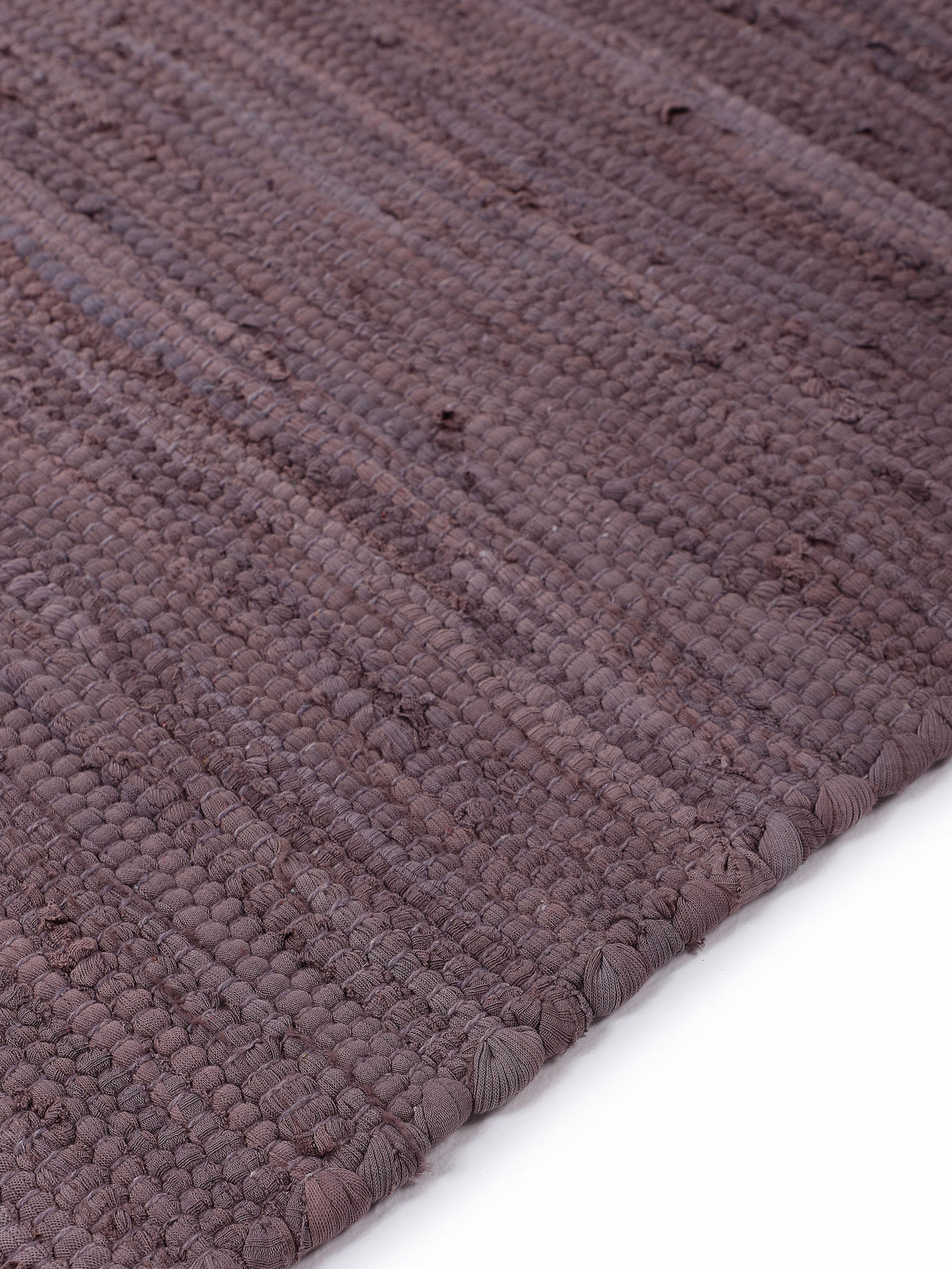 Kelim Chindi Uni Läufer Mauve in mauve aus baumwolle