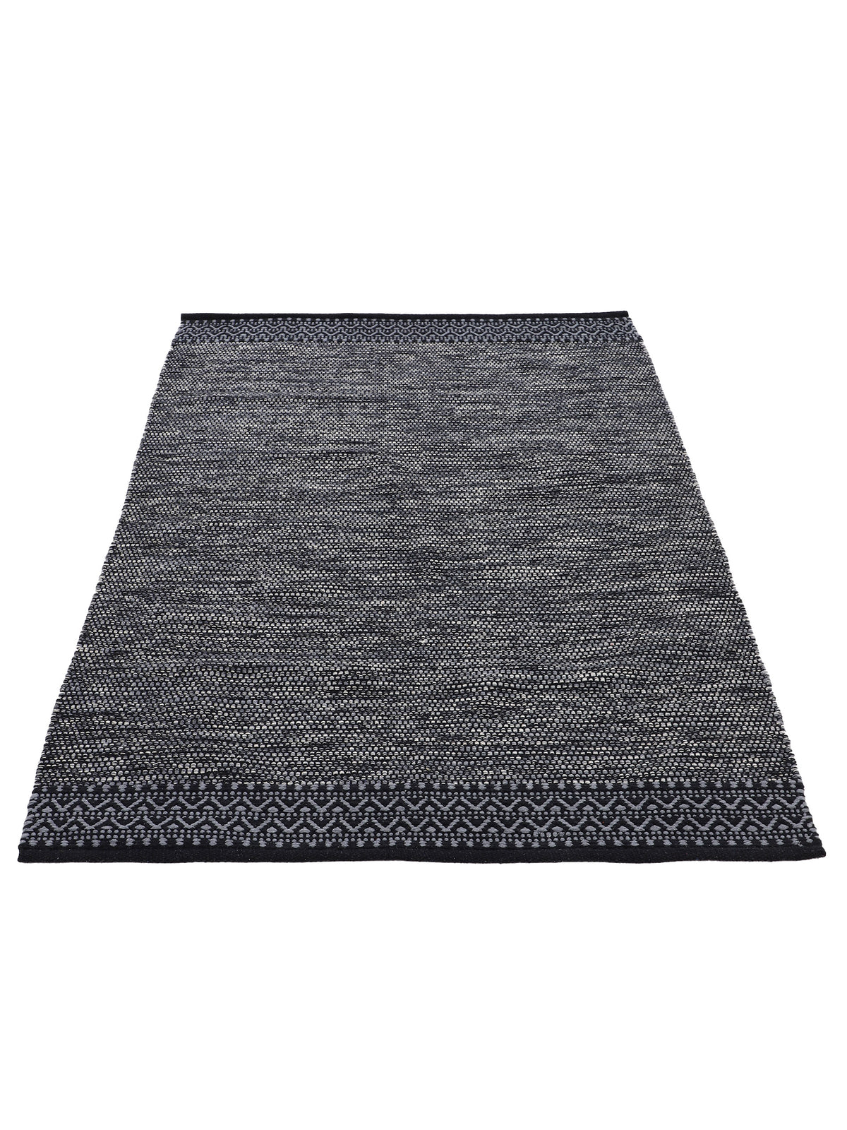 Flachgewebeteppich Kelim Mia Schwarz in schwarz aus baumwolle