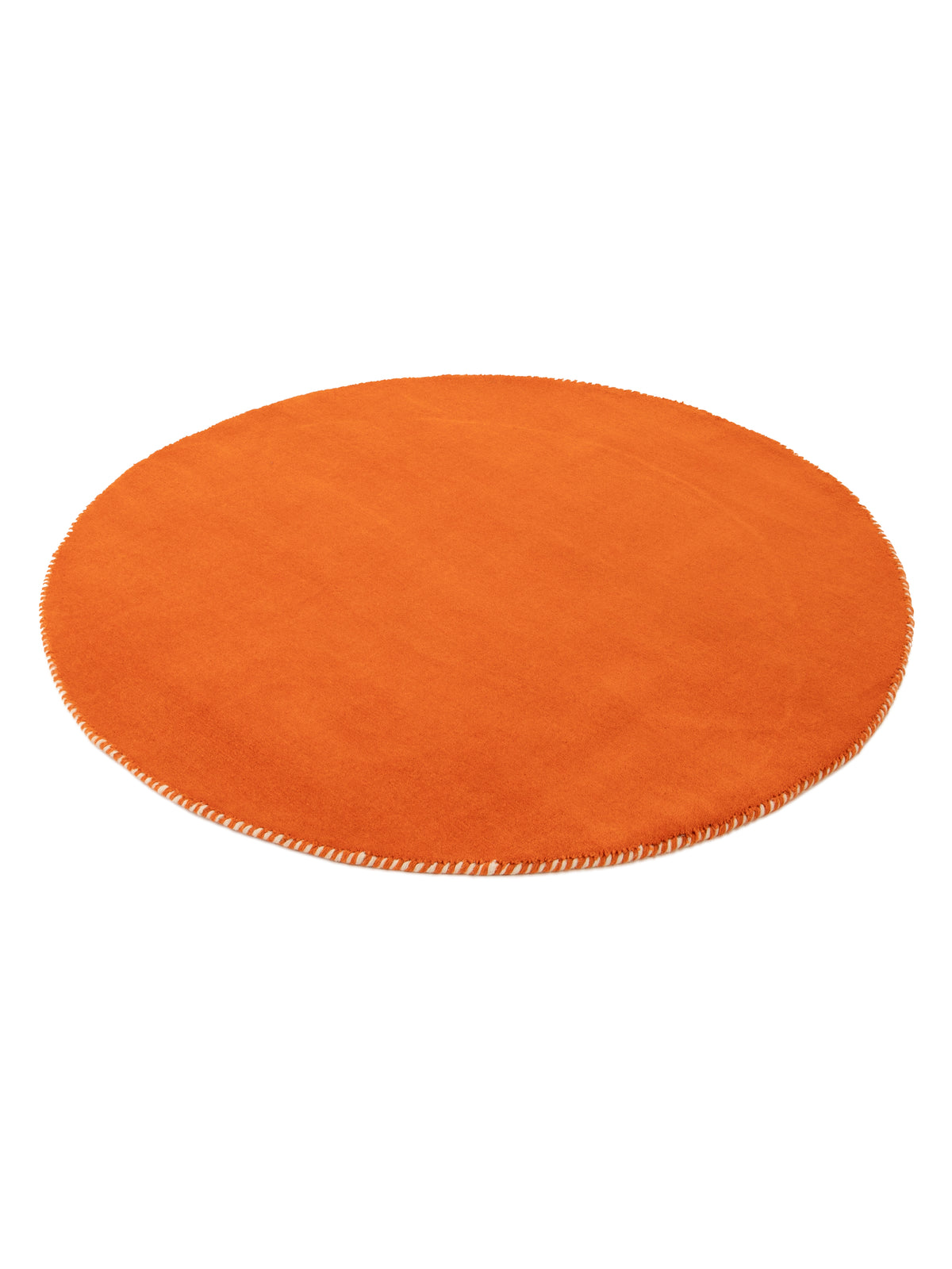 Wollteppich Gabbeh Lola Rund Orange aus Wolle