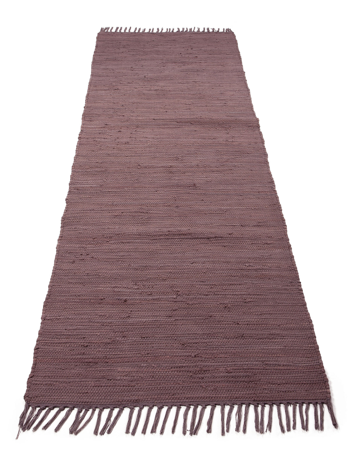 Kelim Chindi Uni Läufer Mauve in mauve aus baumwolle