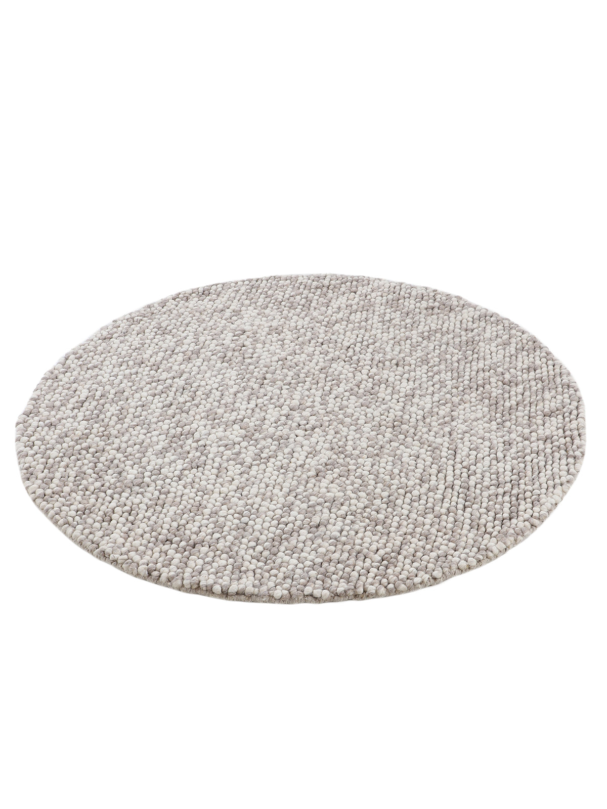 Wollteppich Calo Rund Beige in beige aus wolle